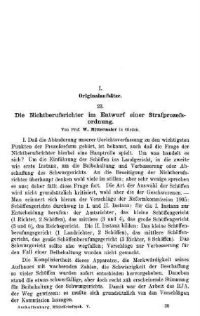465-471, Die Nichtberufsrichter im Entwurf einer Strafprozeſsordnung