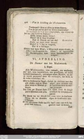 VI. Afdeeling. De Neemer met het Werkwoord.