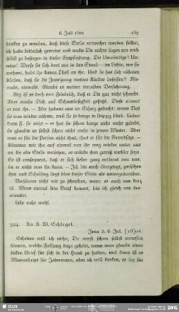 Caroline von Schelling an August Wilhelm von Schlegel, Jena, 06.07.1801