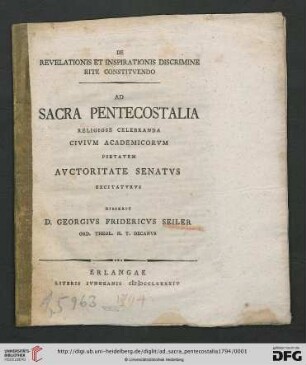 Ad sacra pentecostalia religiose celebranda civium academicorum pietatem auctoritate senatus excitaturus