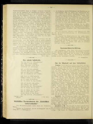 Aus unserm Leserkreise