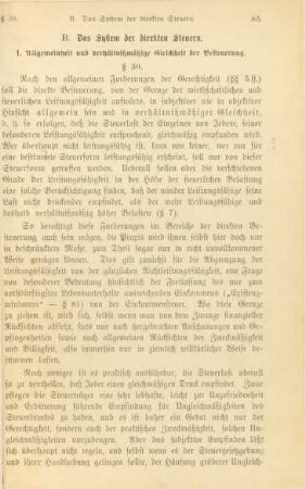 B. Das System der direkten Steuern