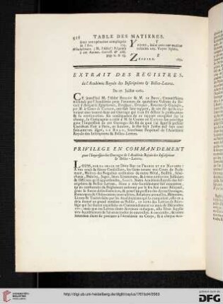 Extrait des Registres
