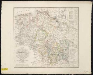Karte vom Königreich Hannover, 1:700000, Kupferstich, 1823