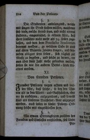 XI. Von fremden Personen.