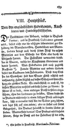 Von den engländischen Fabrikanten, Kaufleuten und Handelsgesellschaften