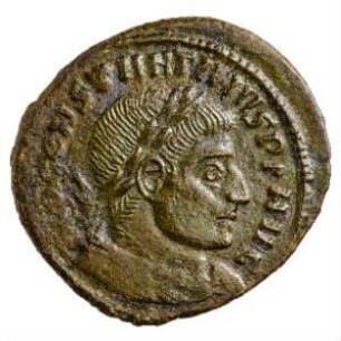 Münze, Follis, Aes 3, 317 n. Chr.