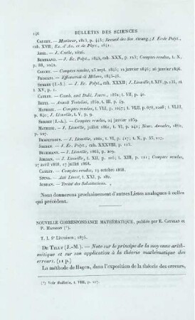 Mansion, P; Catalan, E: Nouvelle Correspondance mathématique.