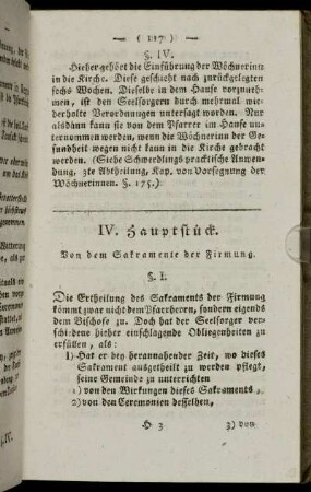 IV. Hauptstück. Von dem Sakramente der Firmung.