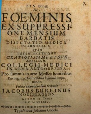 De Foeminis Ex Suppressione Mensium Barbatis