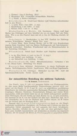 Zur steinzeitlichen Besiedlung des mittleren Taubertals