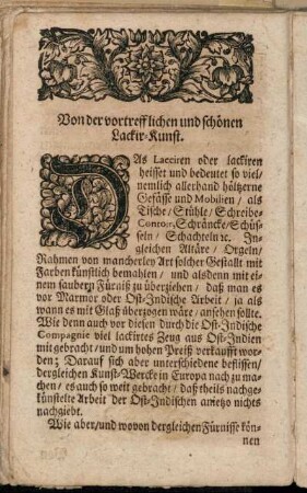 Von der vortrefflichen und schönen Lackir-Kunst. - Nüsse ohne Schalen wachsend zu machen.