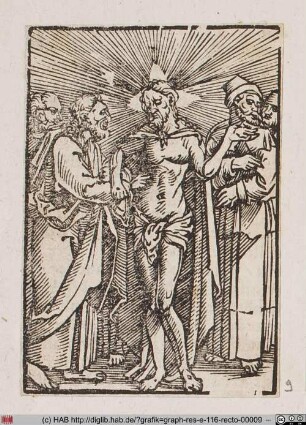 Jesus erscheint vor Thomas und den Jüngern.