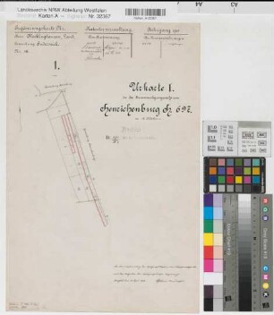 Henrichenburg (Castrop-Rauxel), Horneburg (Datteln), Zusammenlegung Henrichenburg, Urkarte I Suderwich Flur 1