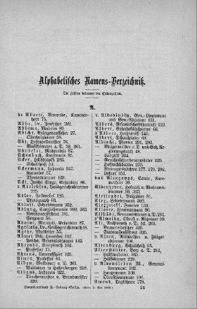 Alphabetisches Namenverzeichniß