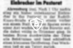Einbrecher im Pastorrat