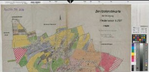 Niederense (Ense), Umlegung Niederense, Besitzstandskarte  alter Zustand