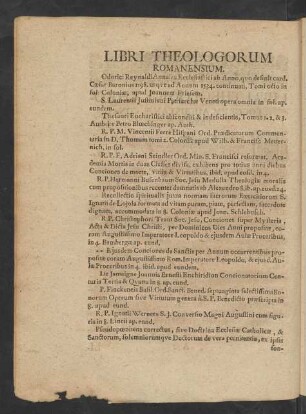 Libri Theologorum Romanensium.