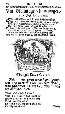 Am Sonntage Quinquagesimæ oder Esto mihi.