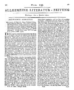 Lichtenberg, G. C.: Vermischte Schriften. Bd.1-2. Nach dessen Tode aus den hinterlassenen Papieren ges. und hrsg. von L. C. Lichtenberg und F. C. Kries. Göttingen: Dieterich 1800-1801