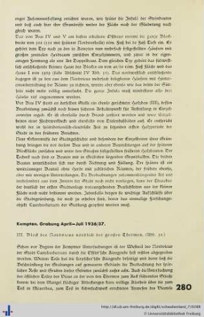 Kempten. Grabung April - Juli 1936/37.