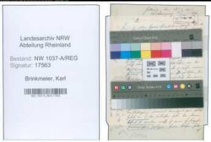 Entnazifizierung Karl Brinkmeier , geb. 28.04.1893 ()