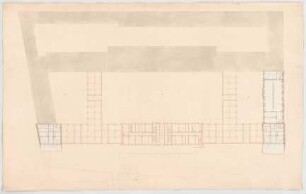 Fischer, Carl von; München; Marstall und Pagerie - 1. Variante - Marstall (Grundriss)