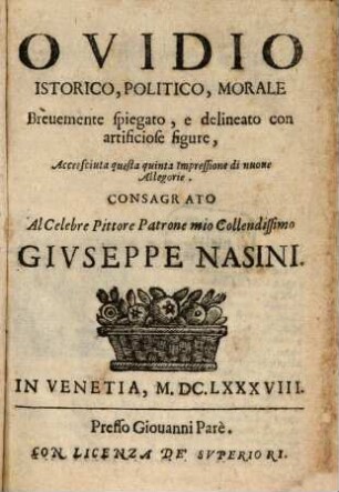 Ovidio istorico ... brevemente Spiegato