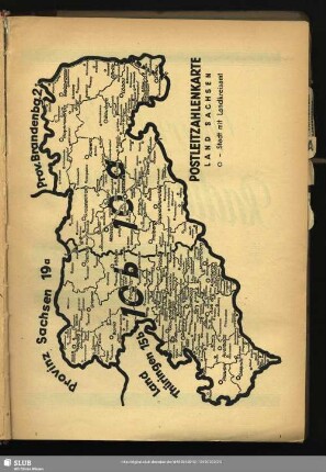 Postleitzahlenkarte Land Sachsen