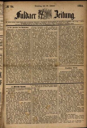 Ausgabe vom Dienstag, den 29. Januar 1884.