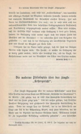14-25 Die moderne Philosophie über das jüngste "Ketzergericht"