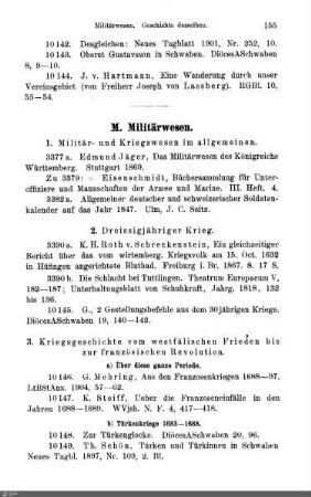 M. Militärwesen