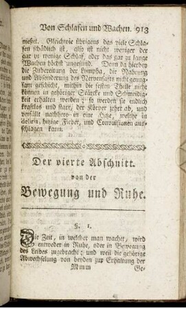 Der vierte Abschnitt. Von der Bewegung und Ruhe.