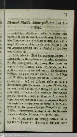 Thomas Nutt's Lüftungs-Bienenstock betreffend