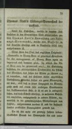 Thomas Nutt's Lüftungs-Bienenstock betreffend