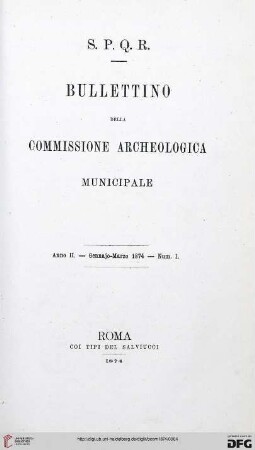 2: Bullettino della Commissione Archeologica Comunale di Roma