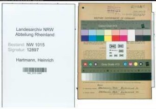 Entnazifizierung Heinrich Hartmann , geb. 04.05.1897 (Maurer)