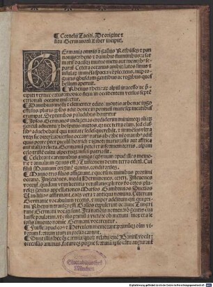 De origine et situ Germanorum liber