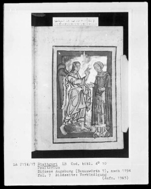 Psalterium — Verkündigung, Folio 7recto