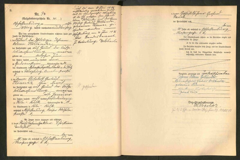 Standesamtsbuch der Stadt Aschaffenburg: Eheschließungen 252/1930 - 130/1931
