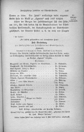 Fünfzigjährige Jubelfeier des Schauspielhauses.