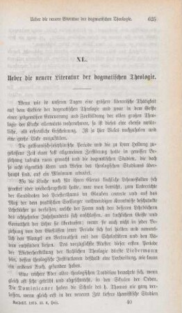 625-632 Ueber die neuere Literatur der dogmatischen Theologie