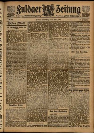 Erste Ausgabe vom Donnerstag, den 09. März 1905.