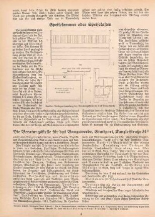 Speisekammer oder Speisekasten