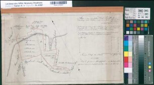 Preußisch Oldendorf (Preußisch Oldendorf) königlicher Anteil des Forsts Obernberg (1799) 1800 (1 : 2500) 27,5 x 48 Zeichnung Schimmelpfennig kopiert: Ritter Spez.Verz. Markenkarten IX Nr. 4