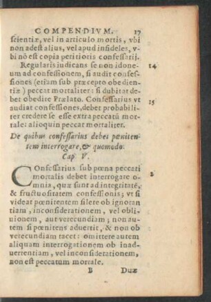 De quibus confessarius debet poenitentem interrogare, et quomodo. Cap. V.