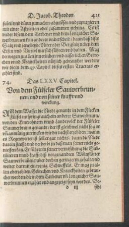 Das LXXV. Capitel.