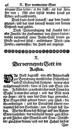 X. Der vermeynte Gott im Rasten
