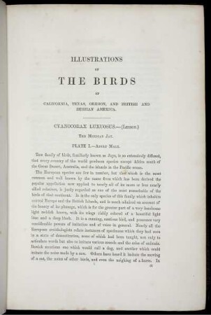 Illustrations of the Birds of California, Texas, Oregon, British and Russian America