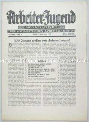 Monatszeitschrift der SAJ "Arbeiter-Jugend"
